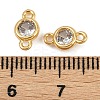 Brass Pave Clear Cubic Zirconia Connector Charms KK-H078-08G-3