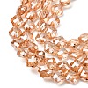 Electroplate Transparent Glass Beads Strands GL-CBA7A17-02A-06-2