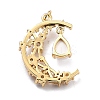 Brass Micro Pave Cubic Zirconia Pendants ZIRC-H122-04G-02-4