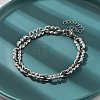 304 Stainless Steel Oval Link Chains Bracelets for Men & Women BJEW-D042-48P-3