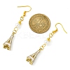 Alloy Enamel Eiffel Tower Dangle Earrings with Imitation Pearl Beaded EJEW-JE05422-01-2