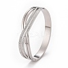 Crystal Rhinestone Infinity Hinged Bangle BJEW-G648-03P-3