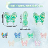 28Pcs 7 Colors Luminous UV Plating Rainbow Iridescent Acrylic Beads OACR-SC0001-99-2