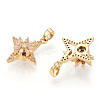 Rotatable Brass Micro Clear Pave Cubic Zirconia Pendants KK-E068-VC294-2