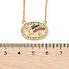 Brass Micro Pave Cubic Zirconia Star Oval Pendant Necklaces NJEW-R018-04G-02-6