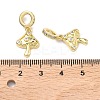 Brass Micro Pave Clear Cubic Zirconia European Dangle Charms KK-P345-36G-3