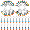 100 Charms of 5pcs Alloy Flower with Resin Beaded Cluster Dangle Wine Glass Charms AJEW-AR0001-47-1