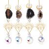 Brass & Crystal Suncatchers HJEW-G018-04A-G-5