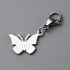 Butterfly Alloy Enamel Pendant Decoration HJEW-WH0042-73E-2