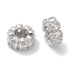 Brass Micro Pave Clear Cubic Zirconia Rondelle European Beads LS-KK-L224-034P-1