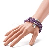 Natural Amethyst Stretch Bracelets Set for Teen Girl Women BJEW-JB06705-3