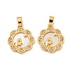 Brass Micro Pave Clear Cubic Zirconia Pendants KK-A214-23G-1