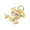 Brass Micro Pave Cubic Zirconia Charms LS-KK-I383-08G-03-2