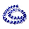Glass Heart Beads GLAA-D005-01G-4
