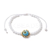 Handmade Lampwork Evil Eye & Glass Seed Beads Braided Bead Bracelets BJEW-MZ00090-3