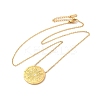 304 Stainless Steel Flat Round Pandant Necklace for Women NJEW-O126-01G-03-1