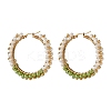 Glass Beads Braided Big Hoop Earrings EJEW-JE04848-03-1