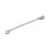 Brass Micro Pave Clear Cubic Zirconia Chain Extender KK-G491-52D-S-2