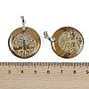 Natural Picture Jasper Flat Round Pendants G-Q188-01P-11-3