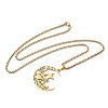 201 Stainless Steel Hollow Cut Cowboy Moon Pendant Necklaces LS-NJEW-H065-26G-2