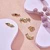 5Pcs 5 Styles Mother's Day Brass Micro Pave Colorful Cubic Zirconia Connector Charms ZIRC-SZ0004-58-3
