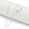 Rhodium Plated 925 Sterling Silver Box Chain Necklaces NJEW-C052-03P-1