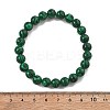 Synthetic Malachite(Dyed) Bead Stretch Bracelets BJEW-K212-B-031-3