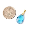 Faceted Teardrop Glass Pendants PALLOY-JF03737-01-2