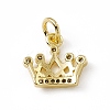 Brass Micro Pave Clear Cubic Zirconia Crown Charms LS-ZIRC-F132-64G-2