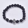 Natural Lava Rock Stretch Bracelets BJEW-F280-A06-1