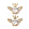 Brass Micro Pave Clear Cubic Zirconia Beads KK-G531-05G-1