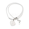 Natural Quartz Crystal Rock Crystal Heart Pendant Necklaces NJEW-G143-02I-2