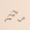 316 Surgical Stainless Steel Crystal Rhinetone Flat Round L-Shaped Nose Rings WGCD50A-04-3