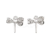Brass Micro Pave Clear Cubic Zirconia Pendants Bail KK-Z059-10P-1