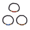Natural & Synthetic Gemstone Round Beaded Stretch Bracelets for Men Women BJEW-JB12263-2