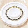Brass Enamel Link & Charm Bracelets BJEW-Z094-02G-02B-1