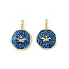Brass Sequins Enamel Pendants KK-F908-17G-03-1