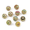 Brass Enamel Beads KK-L236-01B-G-1