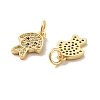 Dog Brass Micro Pave Clear Cubic Zirconia Charms KK-G425-14G-2