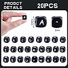 20Pcs Black Cube Letter Silicone Beads 12x12x12mm Square Dice Alphabet Beads with 2mm Hole Spacer Loose Letter Beads for Bracelet Necklace Jewelry Making JX433M-2