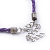 Trendy Braided Imitation Leather Bracelet Making BJEW-S076-M-4