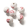 Valentine's Day Element Printed Wood Beads WOOD-R002-01-13-1