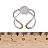 Oval 304 Stainless Steel Enamel Cuff Rings for Women RJEW-G355-03P-02-5