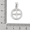 304 Stainless Steel Micro Pave Cubic Zirconia Pendants STAS-D112-03P-01-3