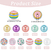 52Pcs 11 Styles Acrylic Round Beads Set OACR-SC0001-69-2