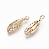 Brass Micro Pave Cubic Zirconia Pendants KK-S359-040-RS-2