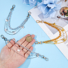 4Pcs 2 Colors Brass Chains Boot Strap Chains HJEW-HS00051-3