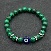 Synthetic Malachite Beads Stretch Bracelets for Women Men JL6065-2-1