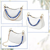 2Pcs 2 Styles 14mm Blue Round Resin Imitation Gemstone Beaded Bag Decorative Chains & Iron Curb Chain Short Bag Straps Sets PURS-AR0001-05-4