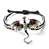Pterosaur Alloy Enamel & Rhinestones Link Bracelets BJEW-A165-01B-4